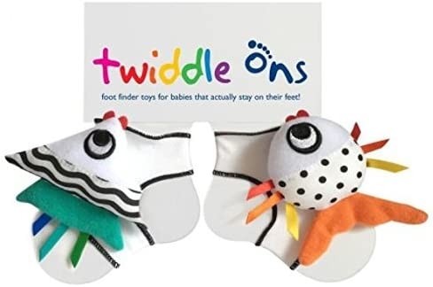 Twiddle Ons - Foot Finder Baby Toy - Baby Rattles for 0-6 Months - Newborn Baby Sensory Toys By Sock Ons - Also Keeps Babies Socks On!