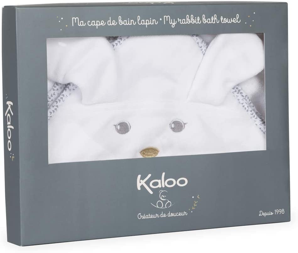 Kaloo K969967 Perle-My Rabbit Bath Cape, White