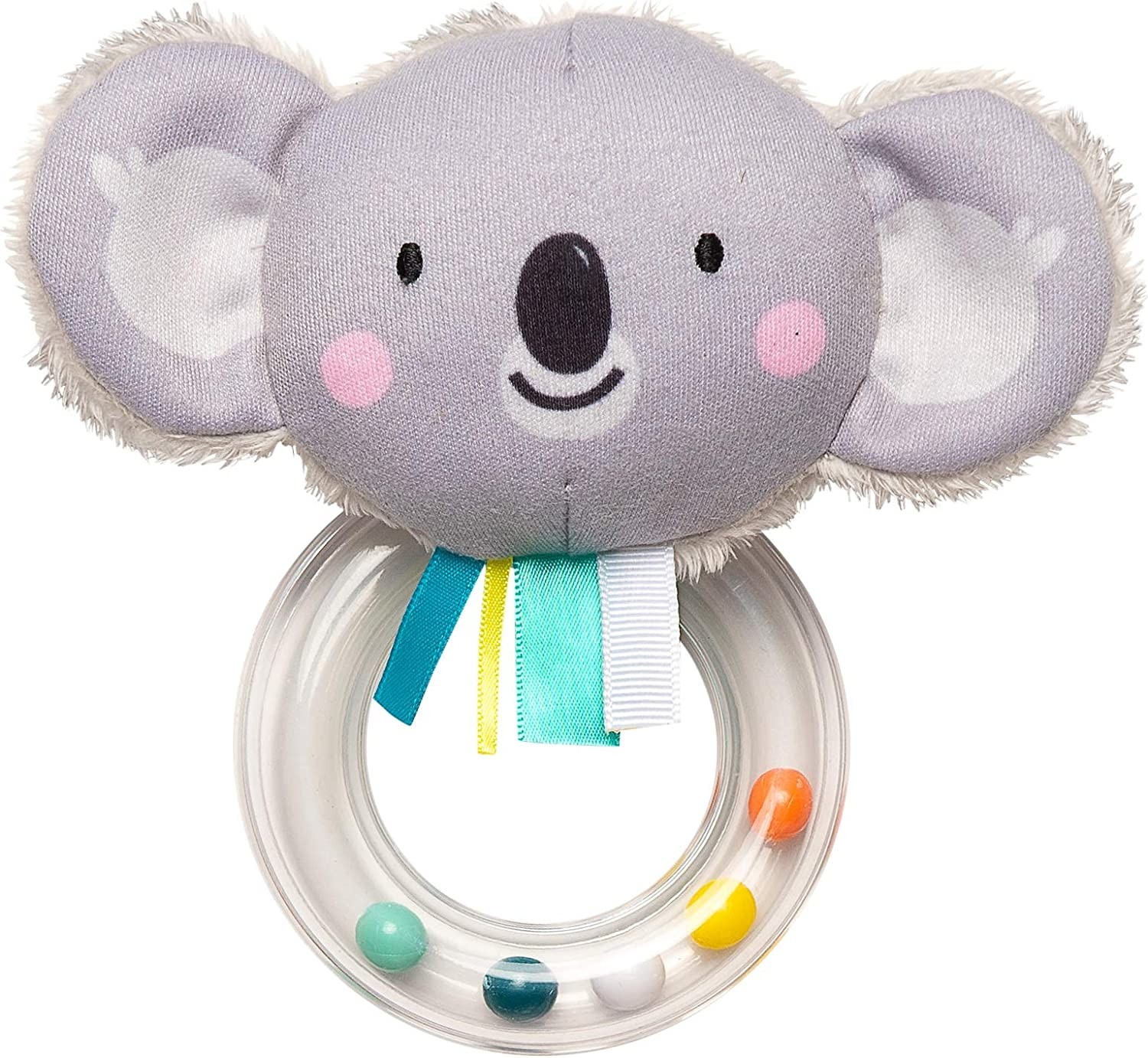 Taf Toys Kimmy Koala Newborn Baby Rattle. Soft Plush Toddler Sensory Ring Rattle with Ribbons and Crinkling Ears. Easy to Grab. Colourful Beads. Suitable for Boys & Girls from Birth