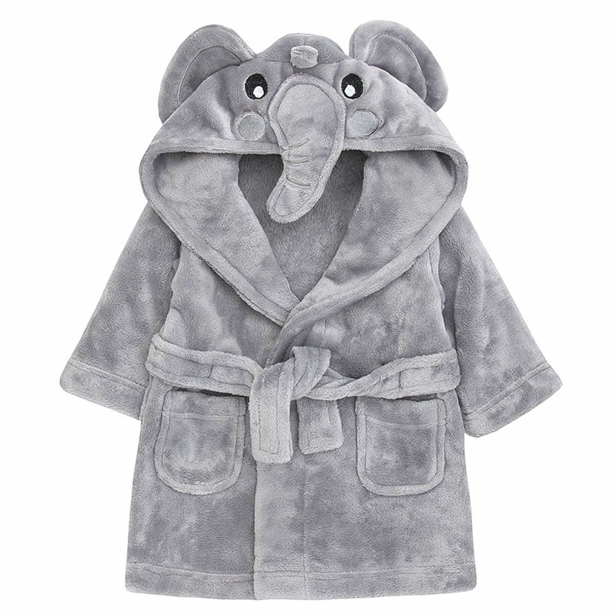 Soft Grey Elephant Dressing Gown for 6  - 24 months