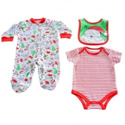 Soft Touch 3 Piece Santa Garment Set ( Three sizes NB-9 Months unisex )