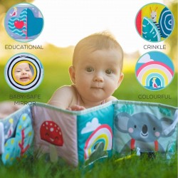 Taf Toys Koala Clip on Pram First Double Sided Book with Contrast Colors, 3D Activities & Textures, Best Tummy-Time Play for 2 Developmental Stages on-The-Go Baby