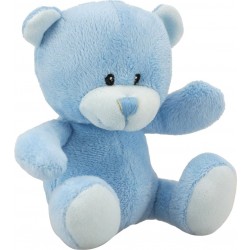 Suki Baby Supersoft Plush Small Baby's Bear with Embroidered Details (Blue)